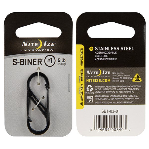 S-Biner Nite Ize Inox Black Taille 1