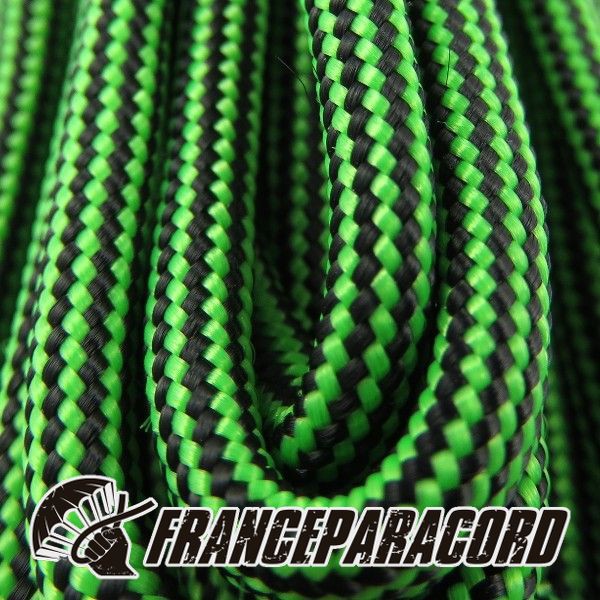 Paracord 550 - Neon Green & Black Stripes