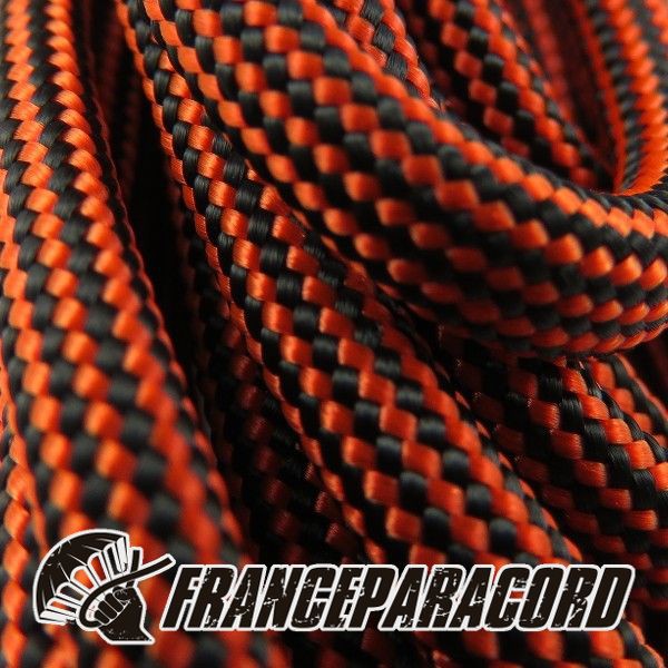 Paracord 550 - Neon Orange & Black Stripes