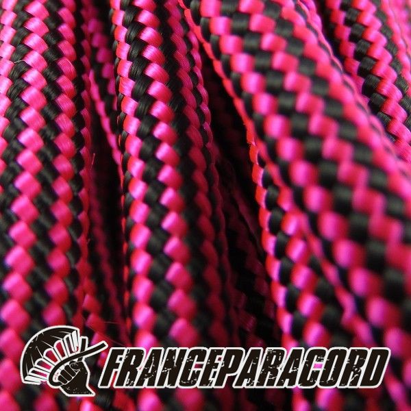 Paracord 550 - Neon Pink & Black Stripes