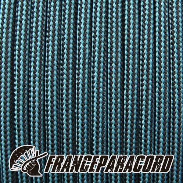Paracord 550 - Neon Turquoise & Black Stripes