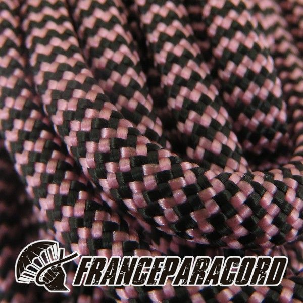 Paracord 550 - Rose Pink & Black Shockwave