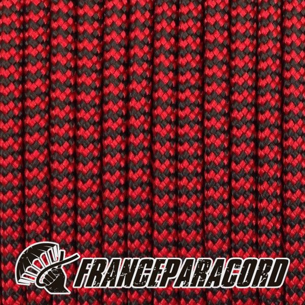 Paracord 550 - Imperial Red & Black Shockwave