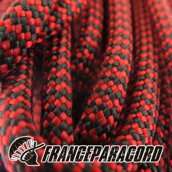 Paracord 550 - Imperial Red & Black Shockwave