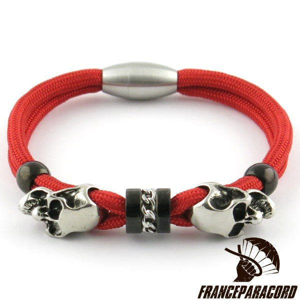 Bracelet Spartan Têtes de mort Charm fermoir magnétique