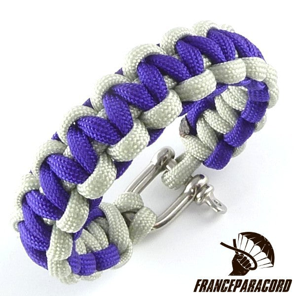 Bracelet paracord Cobra bicolore avec manille inox