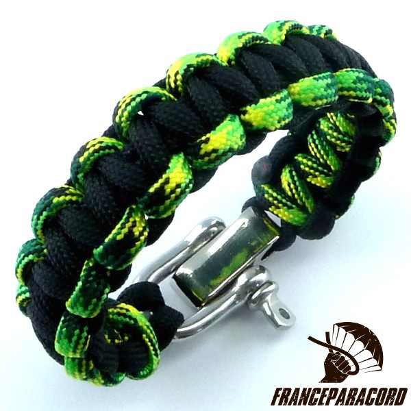 Bracelet paracord Cobra bicolore avec manille réglable