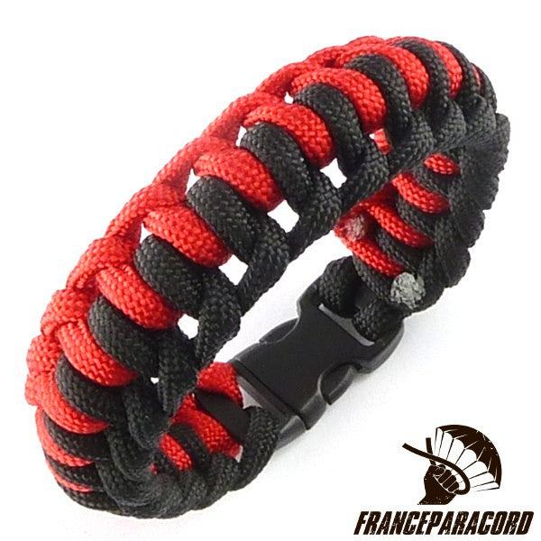 Bracelet paracord King Cobra bicolore avec manille réglable Bracelet paracord King Cobra bicolore avec manille réglable