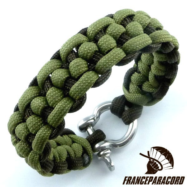 Bracelet paracord Morse code bar avec manille inox