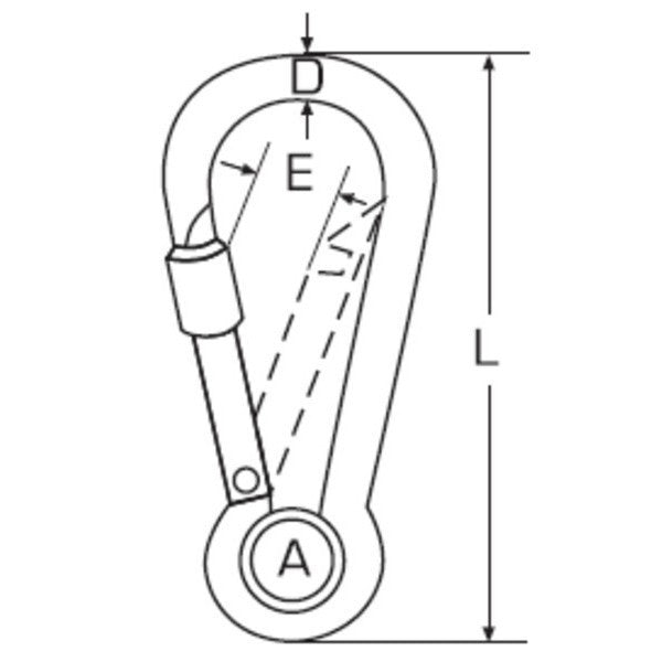 Mousqueton pompier oeil/vis bruni