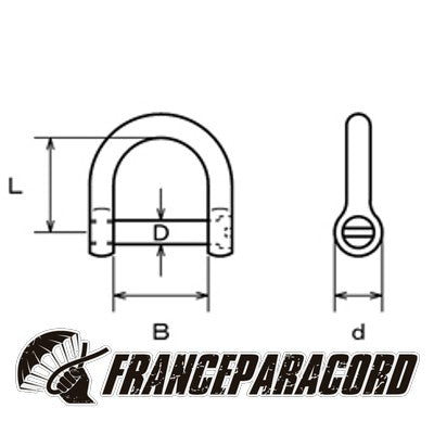 Mini manille arrondie vis fendue