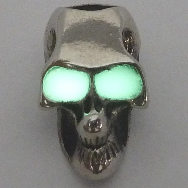 Tête de mort black silver glow eyes