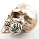 Rose Skull Bead Antique Rhodium & 18k Gold