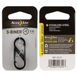 S-Biner Nite Ize Stainless Steel Black Size 1