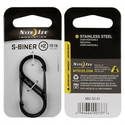 S-Biner Nite Ize Stainless Steel Black Size 2