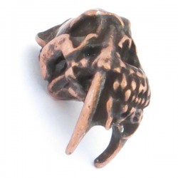 Sabretooth Skull Bead Roman Copper Oxidized