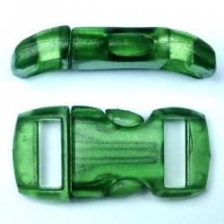 Curved Side Release Buckle 15mm Green Crystal