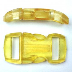 Curved Side Release Buckle 15mm Yellow Crystal