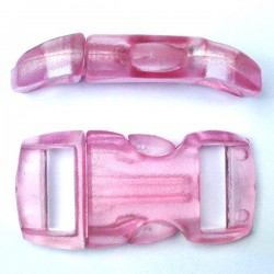 Curved Side Release Buckle 15mm Light Pink Crystal