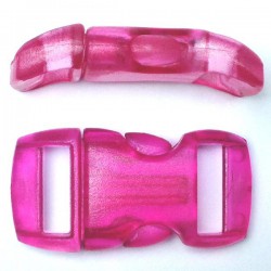 Curved Side Release Buckle 15mm Pink Crystal
