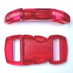 Curved Side Release Buckle 15mm Red Crystal