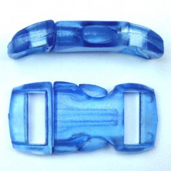 Curved Side Release Buckle 15mm Light Blue Crystal