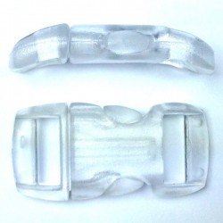 Curved Side Release Buckle 15mm White Crystal