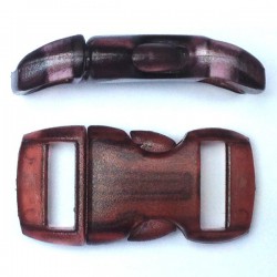 Curved Side Release Buckle 15mm Brown Crystal