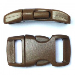 Curved Side Release Buckle 15mm Coffee