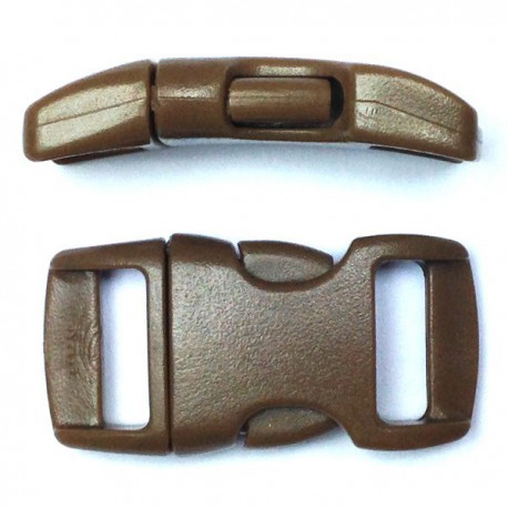 Curved Side Release Buckle 15mm Coffee