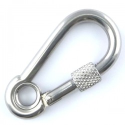 Spring hook with safety nut and thimble