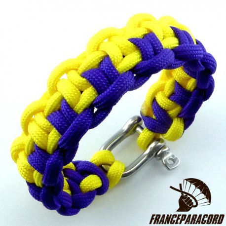 Duality bar 2 colors Paracord Bracelet with Shackle