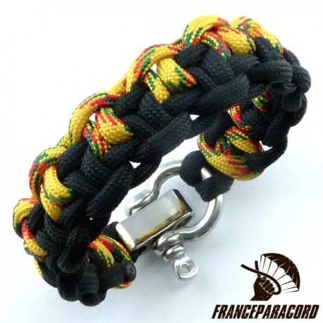Duality bar 2 colors Paracord Bracelet with Adjustable Shackle