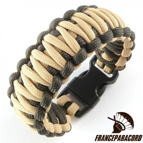 Bracelet paracord King Cobra bicolore avec boucle rapide