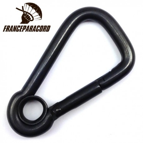 Asymmetric spring hook with thimble black oxide finish