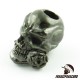 Rose Skull Bead Mat Hematite plated